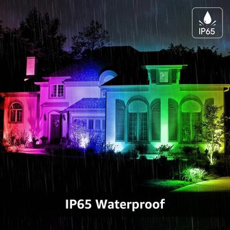 RGB+W LED VERSTRALER + REMOTE IP65 10W MULTICOLOR &amp; WARM WIT 