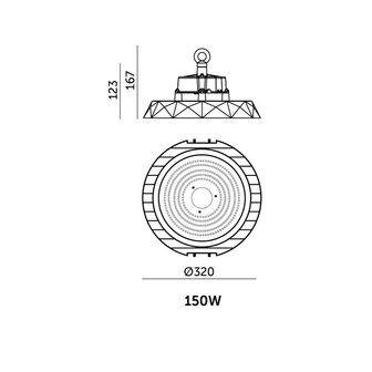 LED HIGH BAY ANICA DALI 150W IP65 IK09 27000LM 4000K