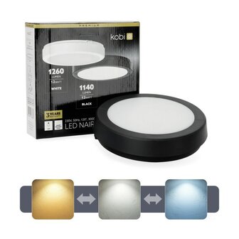 LED PLAFONDLAMP NAIROS BLACK IP65 IK08 230V 12W 1841LM CCT