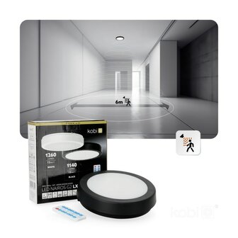 LED PLAFONDLAMP NAIROS SENSOR/REMOTE BLACK IP65 12W 1840LM CCT