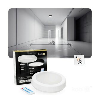 LED PLAFONDLAMP NAIROS SENSOR/REMOTE WHITE IP65 12W 1140LM CCT