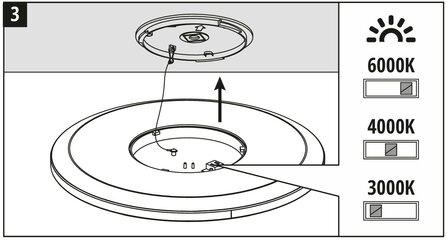 LED PLAFONDLAMP NIVERA ZWART CCT-SWITCH IP54 12W 1600LM 