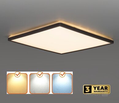 LED PLAFONDLAMP NIVERA ZWART CCT-SWITCH IP54 18W 2400LM 