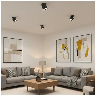 DOWNLIGHTER OPBOUWSPOT GX53 RICHTBAAR IP20 ZWART 