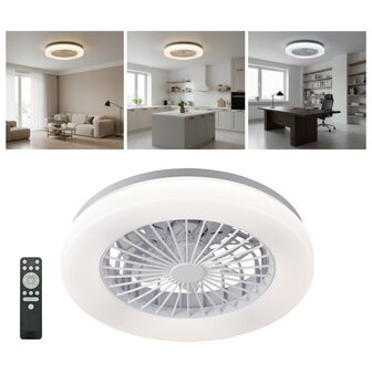 LED PLAFONDLAMP MET VENTILATOR 24W+15W CCT-SWITCH WIT 