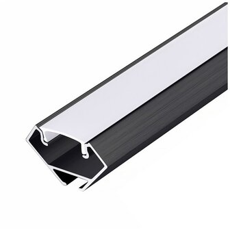ALUMINIUM HOEKPROFIEL ZWART - LED STRIP TOT 12-MM