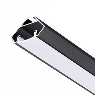 ALUMINIUM HOEKPROFIEL ZWART - LED STRIP TOT 12-MM