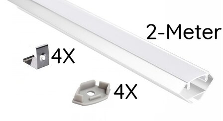 ALUMINIUM HOEKPROFIEL WIT - LED STRIP TOT 12-MM