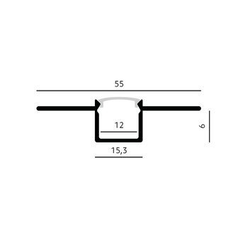 ALUMINIUM PLEISTERPROFIEL ALU - LED STRIP TOT 12-MM