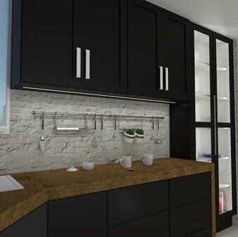 ALUMINIUM INBOUWPROFIEL ZWART - LED STRIP TOT 12-MM