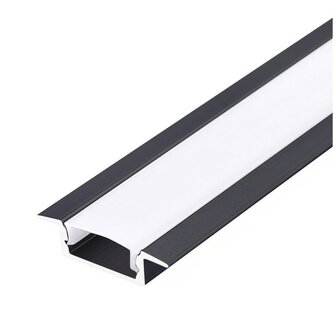 ALUMINIUM INBOUWPROFIEL ZWART - LED STRIP TOT 12-MM