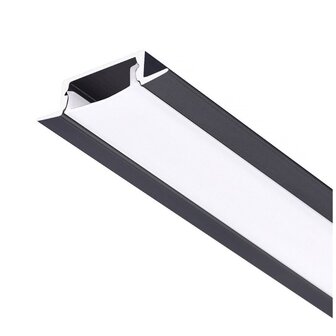 ALUMINIUM INBOUWPROFIEL ZWART - LED STRIP TOT 12-MM