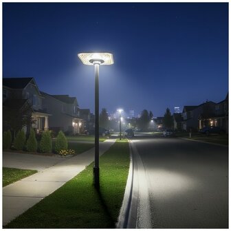 LED SOLAR PARKLAMP SENSOR/REMOTE IP54 25W 3800LM 3CCT