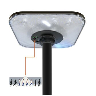LED SOLAR PARKLAMP SENSOR/REMOTE IP54 25W 3800LM 3CCT