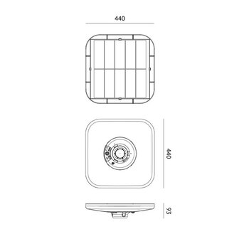 LED SOLAR PARKLAMP SENSOR/REMOTE IP54 25W 3800LM 3CCT