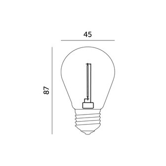 LED ST45 GLOEILAMP AMBER 230V E27 1W 40LM 2700K  
