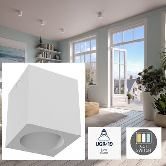 LED OPBOUWSPOT CHLOE-V UGR19 7W 560LM CCT-SWITCH