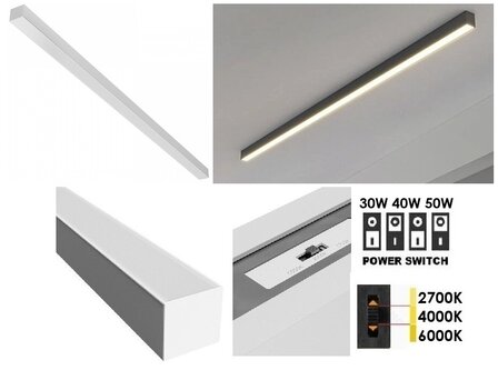 LED LINEAR ARMATUUR WIT 150CM POWER- &amp; CCT-SWITCH 