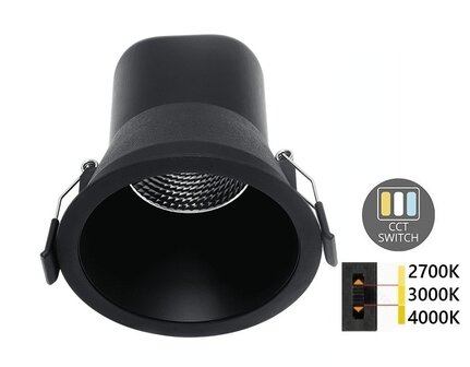 LED INBOUWSPOT 60&deg; IP44 DIMBAAR 230V 9W CCT-SWITCH