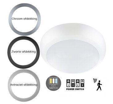 LED PLAFONDLAMP MET SENSOR IP66 IK10 8W/12W/16W 3000K/4000K/6000K 