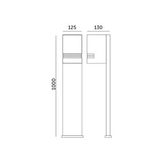 TUINPAAL SOKKELLAMP ZWART 100CM IP44 230V GU10