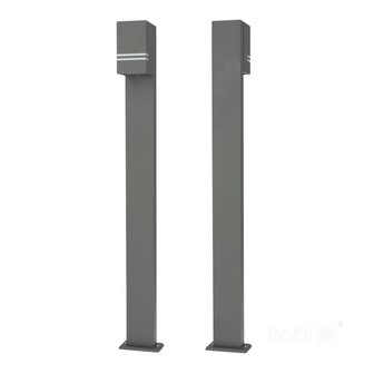 TUINPAAL SOKKELLAMP GRIJS 100CM IP44 230V GU10