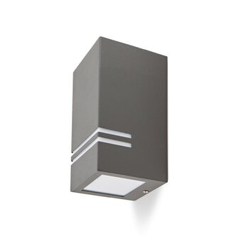 TUINLAMP WANDLAMP GRIJS DOWN IP44 230V GU10