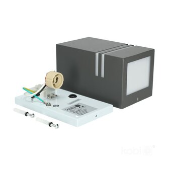 TUINLAMP WANDLAMP GRIJS DOWN IP44 230V GU10