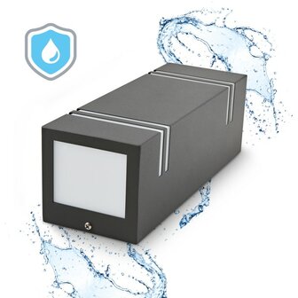 TUINLAMP OUTDOOR WANDLAMP ZWART UP/DOWN IP44 230V 2XGU10