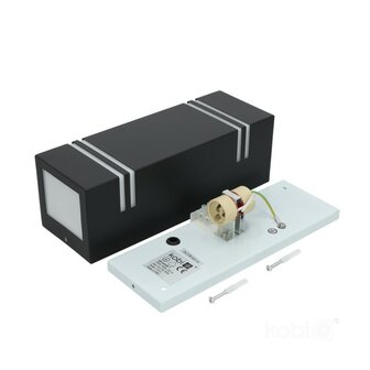 TUINLAMP OUTDOOR WANDLAMP ZWART UP/DOWN IP44 230V 2XGU10