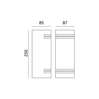 TUINLAMP OUTDOOR WANDLAMP ZWART UP/DOWN IP44 230V 2XGU10