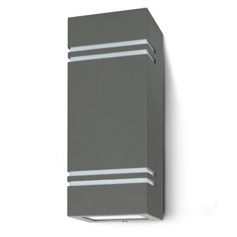 TUINLAMP OUTDOOR WANDLAMP GRIJS UP/DOWN IP44 230V 2XGU10