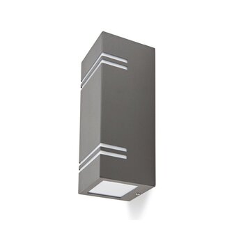 TUINLAMP OUTDOOR WANDLAMP GRIJS UP/DOWN IP44 230V 2XGU10