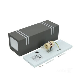 TUINLAMP OUTDOOR WANDLAMP GRIJS UP/DOWN IP44 230V 2XGU10