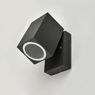 BUITENLAMP WANDLAMP 90&deg; ZWENKBAAR ZWART IP44 230V GU10