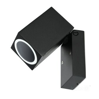 BUITENLAMP WANDLAMP 90&deg; ZWENKBAAR ZWART IP44 230V GU10