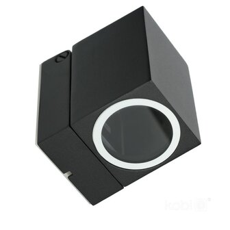 BUITENLAMP WANDLAMP 90&deg; ZWENKBAAR ZWART IP44 230V GU10