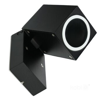 BUITENLAMP WANDLAMP 90&deg; ZWENKBAAR ZWART IP44 230V GU10