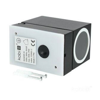 BUITENLAMP WANDLAMP 90&deg; ZWENKBAAR ZWART IP44 230V GU10