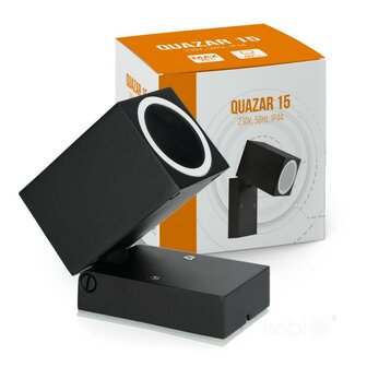 BUITENLAMP WANDLAMP 90&deg; ZWENKBAAR ZWART IP44 230V GU10