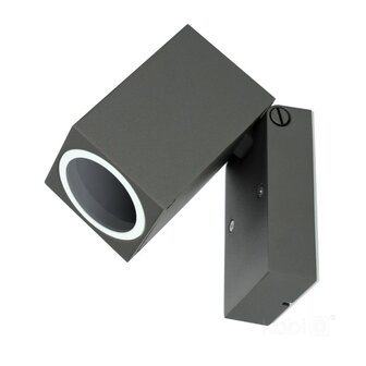 BUITENLAMP WANDLAMP 90&deg; ZWENKBAAR GRIJS IP44 230V GU10