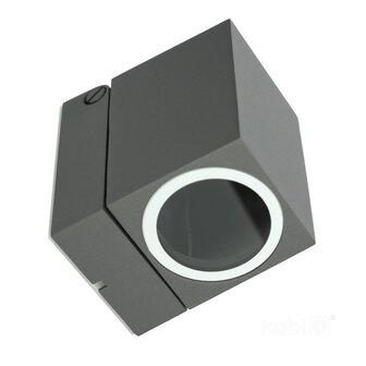 BUITENLAMP WANDLAMP 90&deg; ZWENKBAAR GRIJS IP44 230V GU10