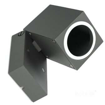 BUITENLAMP WANDLAMP 90&deg; ZWENKBAAR GRIJS IP44 230V GU10