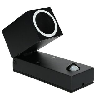 BUITENLAMP WANDLAMP MET SENSOR ZWART IP44 230V GU10