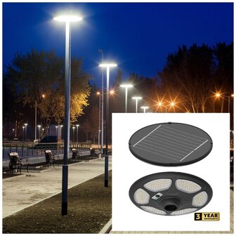 LED SOLAR PARKLAMP SOLSUMI SENSOR/REMOTE IP54 25W 4000K 
