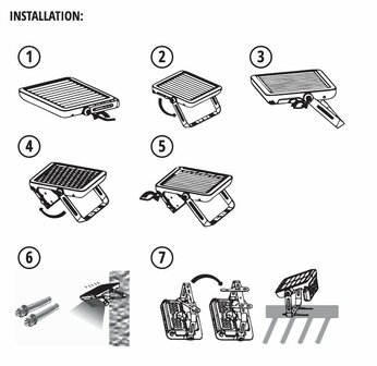 LED SOLAR VERSTRALER MET BEWEGINGSSENOR 5W 500LM IP65
