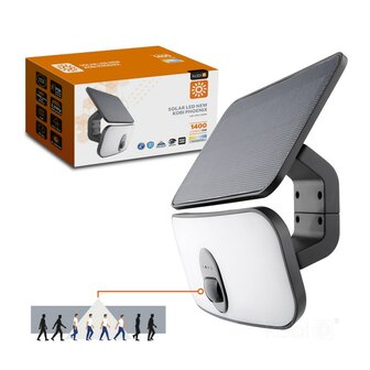 LED SOLAR VERSTRALER MET SENOR IP65 13W 1400LM 4000K 