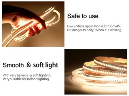 SMD LED STRIP PRO BRIGHT LIGHT IP65 NANO 24V/DC 15W/M. 3 LICHTKLEUREN