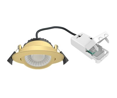 LED INBOUWSPOT SLIM-FIT IP65 DIM TO WARM POWER &amp; CCT-SWITCH BRASS