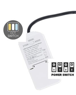 LED INBOUWSPOT SLIM-FIT IP65 DIM TO WARM POWER &amp; CCT-SWITCH BRASS